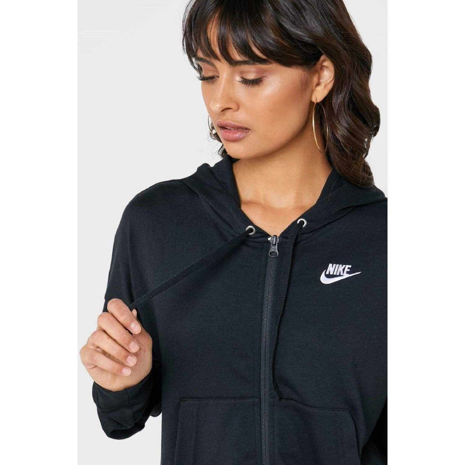 Nike Nsw Hoodie Fz Jrsy New Siyah Kadın Sweatshirt CV8618-010